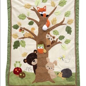 Woodland creatures quilt and wall decor